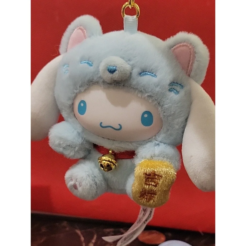 Sanrio Characters Lucky Cat Series Keychain Push Pochacco Peace Character.
